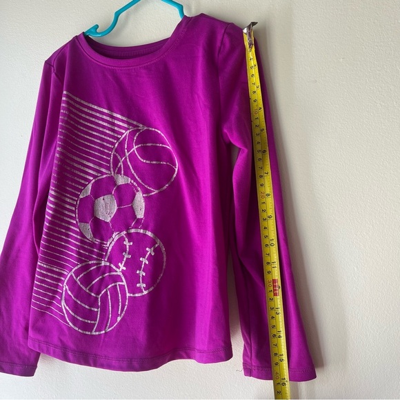 🌼 5/$25 Athletic Works Long Sleeve Sports Graphic Tee Pink Purple Size XS 4-5 - Picture 4 of 8